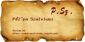 Pápa Szalviusz névjegykártya